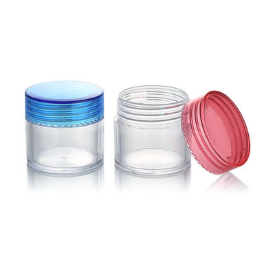 20ml 空っぽのクリアグラス プラスチック製のPS顔クリームグラス カスタマイズされたカラー蓋付き