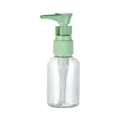 透明な素材で作られた 20/410 クリップポンプ付き50ml PET丸瓶